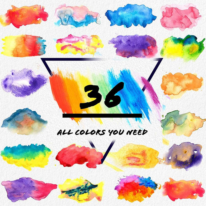Emooqi 36 Colors Watercolor Brush Pens