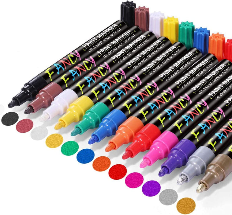 Emooqi 12 Colors Oil-based pens 3mm