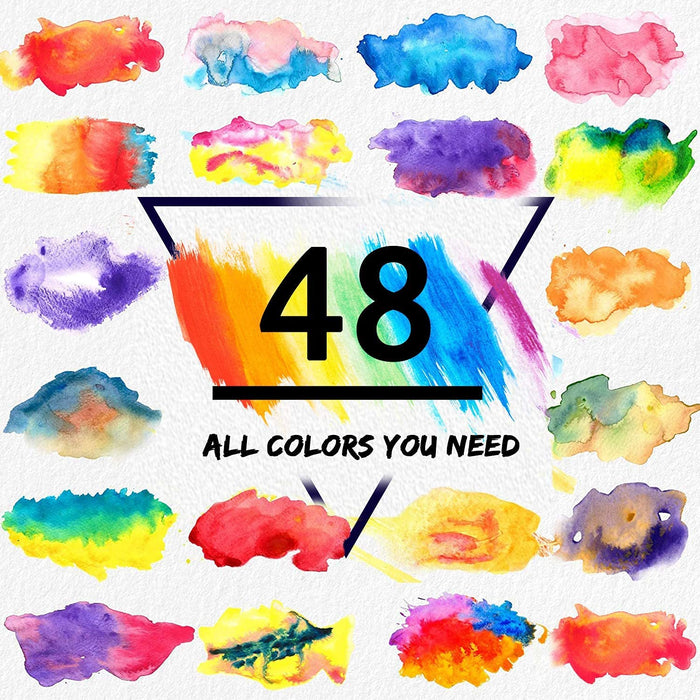 Emooqi 48 Colors Watercolor Brush Pens
