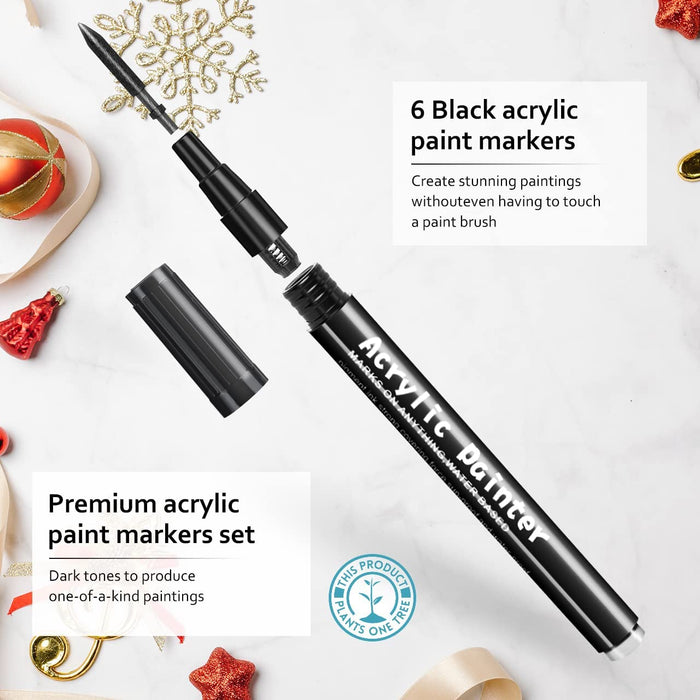 White Paint Pen Acrylic Marker: 8 Pack 0.7Mm White Paint Marker