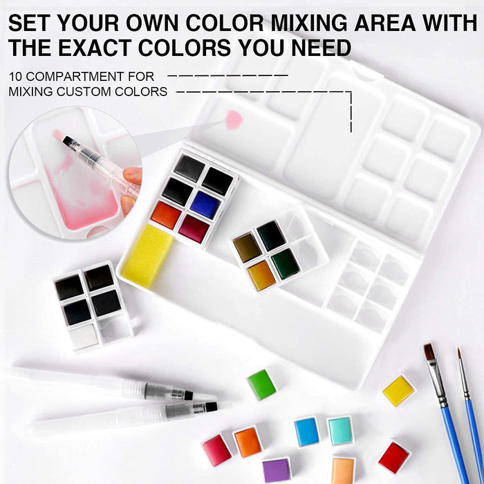 Emooqi Watercolor Paint Set, Watercolour Paint Box with 36 Colors Pigment,2  Hook Line Pen,2 Water Brush Pen, Watercolor Paper Pad, for Artists Painting  Professionals Beginner Painters. 
