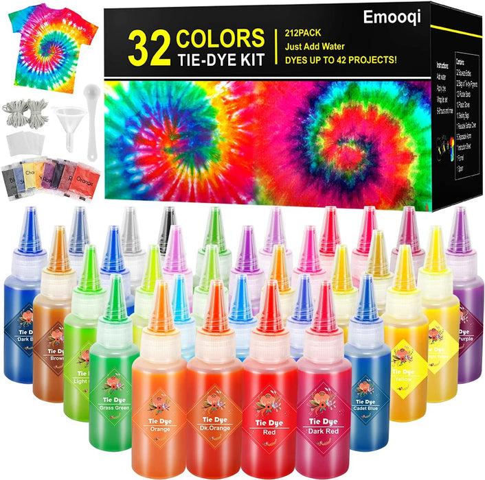  26-Color Tie Dye Kit for Adults, Kids - Fabric Dyes for Clothing  with Instructions, Table Cover, Rubber Bands, Gloves, and Aprons