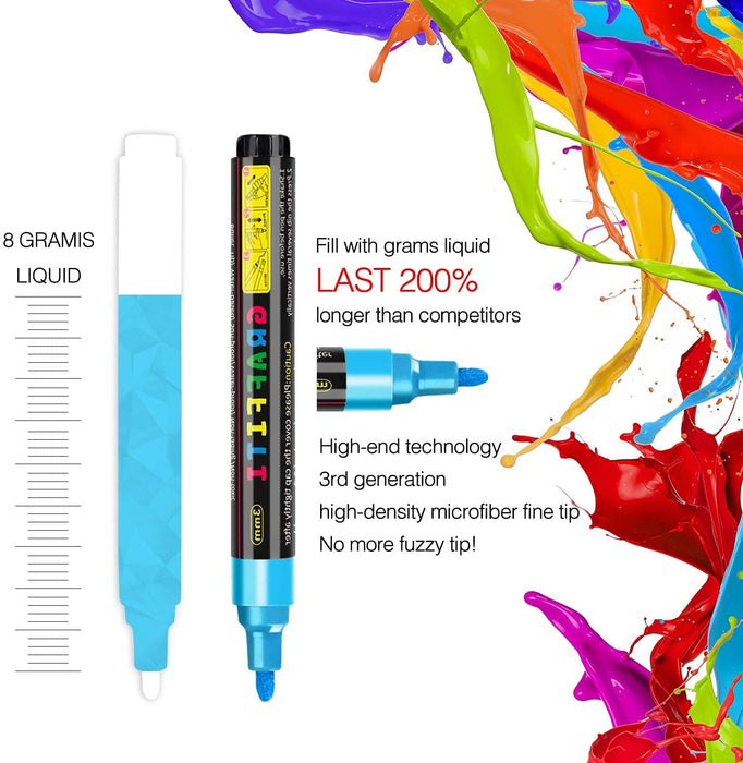 Emooqi 12 Colors Water-based Acrylic Markers 2-3mm