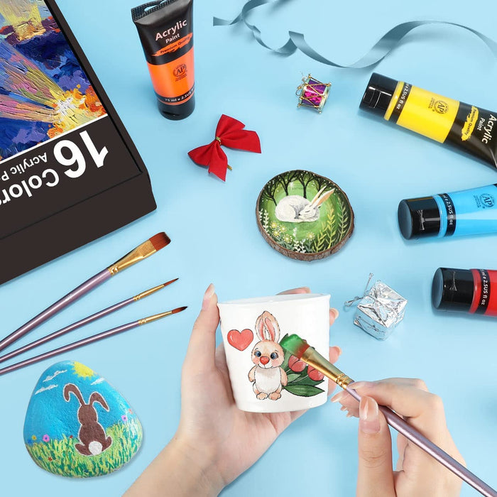 Emooqi Acrylic Paint, 36 Colors Painting Supplies Set, 2oz Bottles