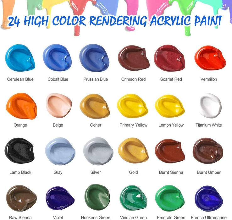 Acrylic Paint Set Acrylic Paint Kit for Artists & Beginners Paints for  Paper, Canvas, Rock Painting, Wood, Ceramic and Fabric -  Israel