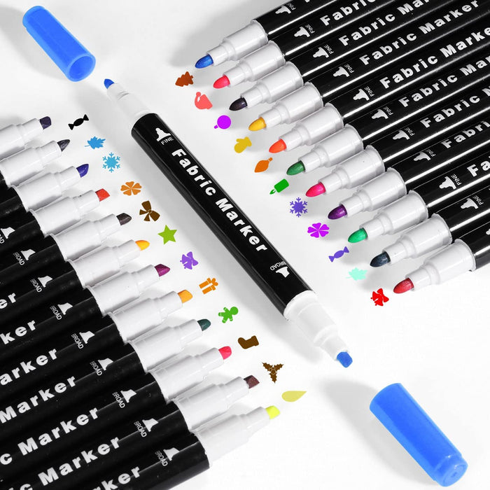 Fabric Markers Pen, Emooqi 24 Colors Fabric Paint Art Marker Set