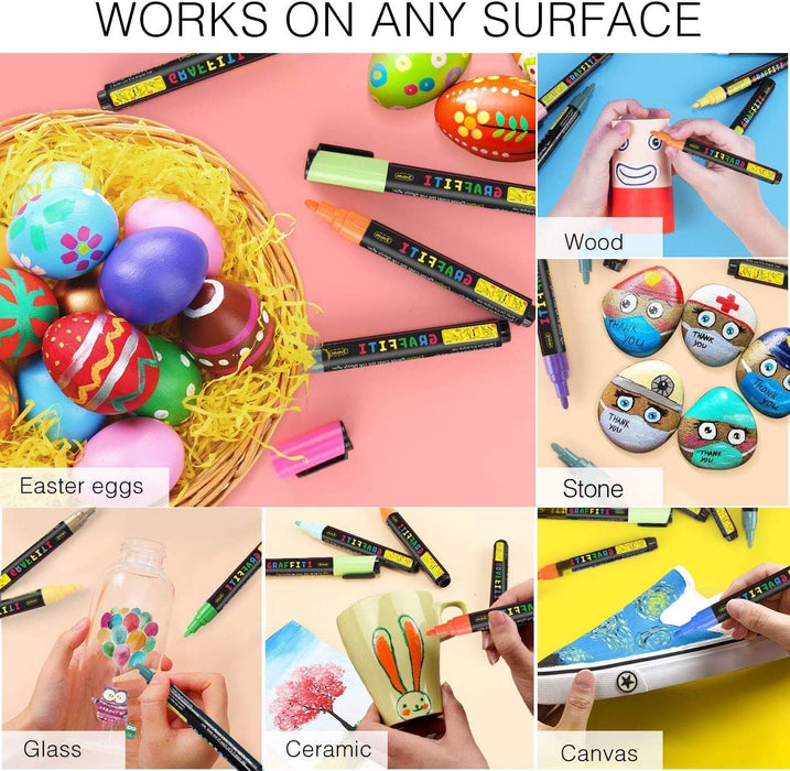  EscriWise 54 Colors Acrylic Paint Pens Paint Markers