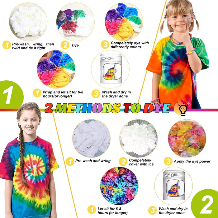 Tie Dye Kit - 18 Colors Permanent Fabric Dye with Rubber Bands, Gloves,  Table Cover, Apron for Kids and Adults Tie-Dye Art - All-in-1 Textile Paint