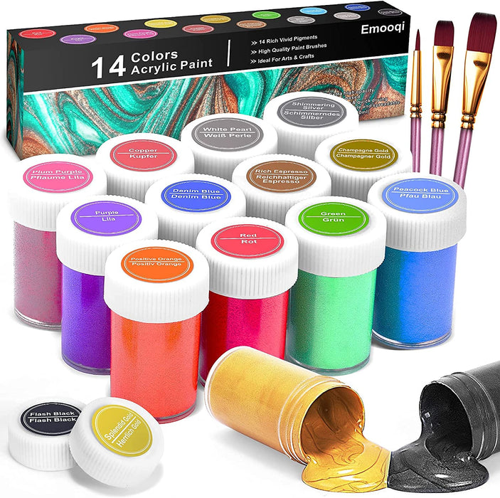 Emooqi 14 Colors Acrylic Paint Set 20ml