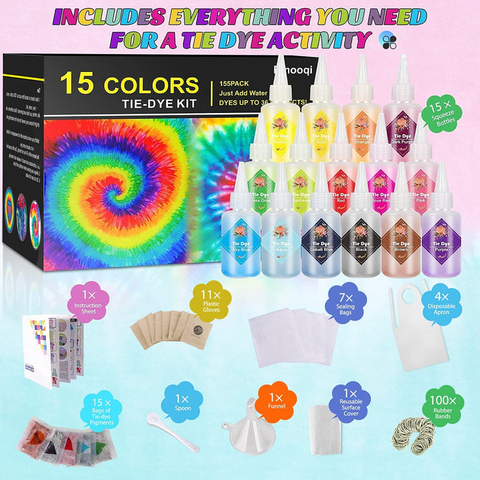 Emooqi 15 Colors Tie Dye Kits
