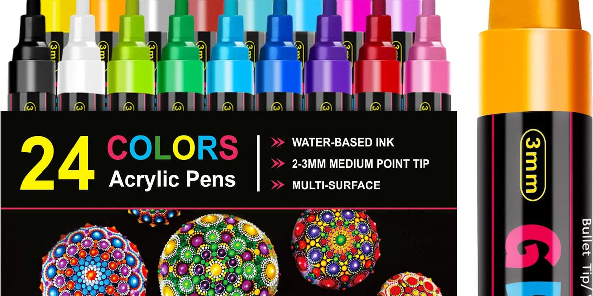 XYSOO 6/12/24/48Color Acrylic Paint Marker Pens 0.7-3.0MM Art