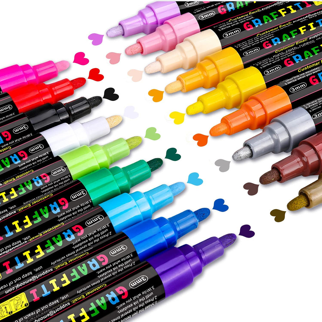 Set of 18 Multi-Surface Acrylic Paint Markers