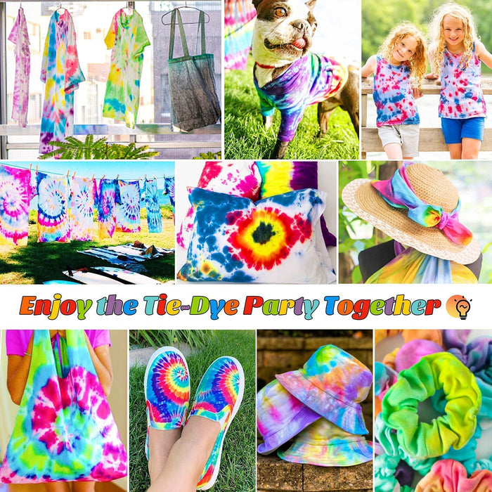 Tie-Dye Kit,15 Colors Tye-Die Kits for Kids and Adults, 148Piece Include 2  Pair of Socks, Gloves, Rubber Bands and Tablecloths for DIY Fashion Party  Group Activity 